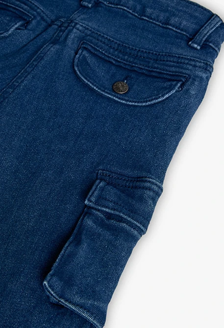 Navy blue denim trousers for girl