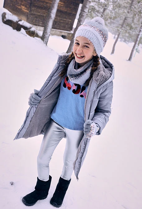 Blaues Baumwoll-T-Shirt für Mädchen