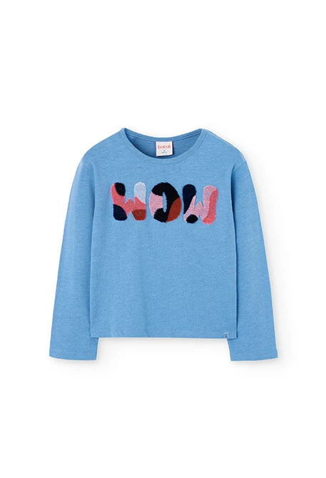 Camiseta niña de algodón azul