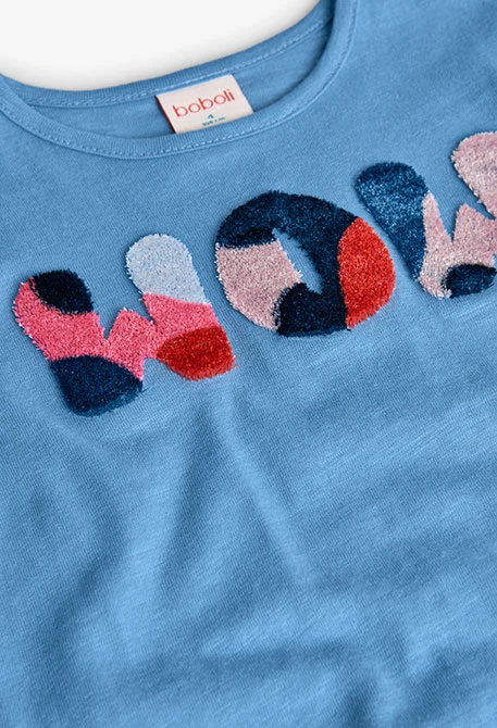 Camiseta niña de algodón azul