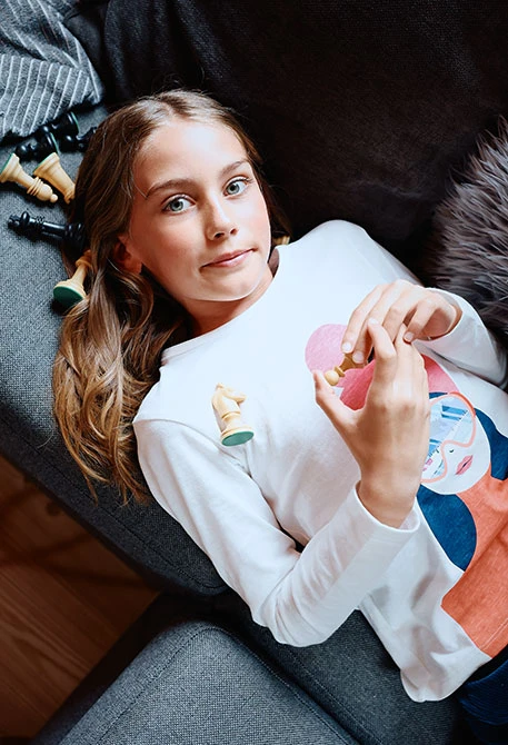 White printed jersey girl´s t-shirt