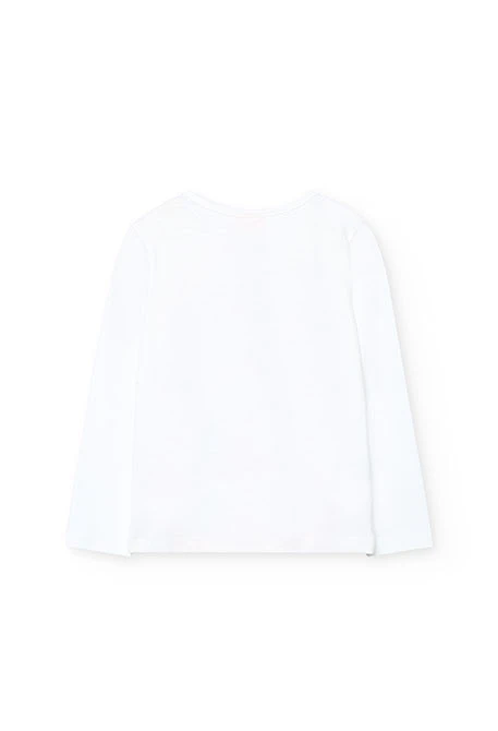 Camiseta niña punto estampado blanco