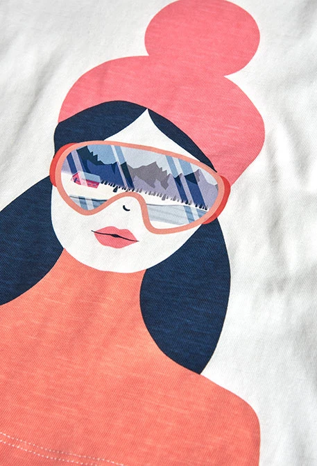 Camiseta niña punto estampado blanco