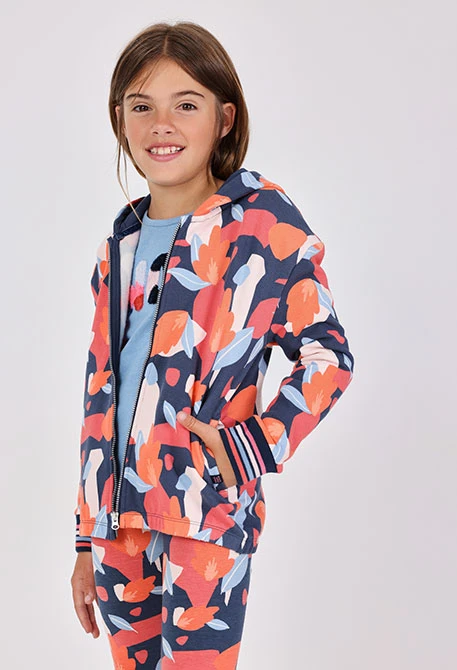 Chaqueta niña felpa estampado