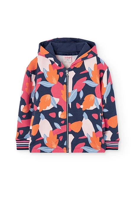Chaqueta niña felpa estampado