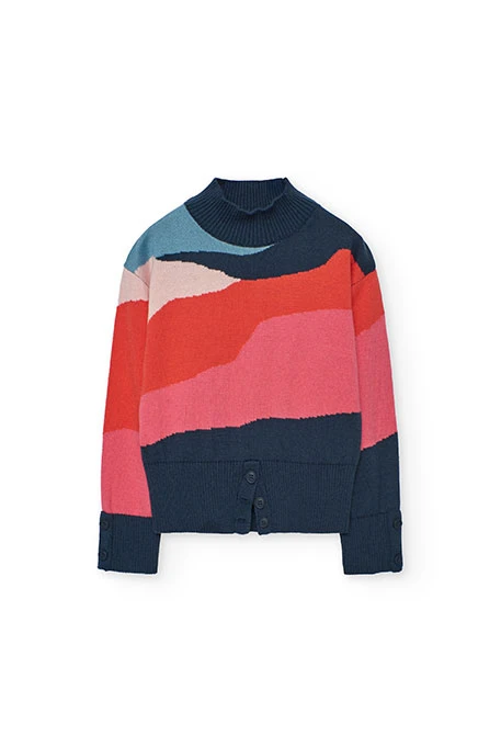 Maglione arancione in maglia bambina