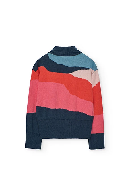 Maglione arancione in maglia bambina