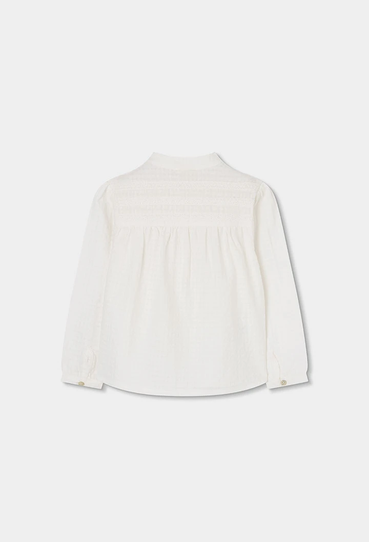 Chemise fille coton blanc