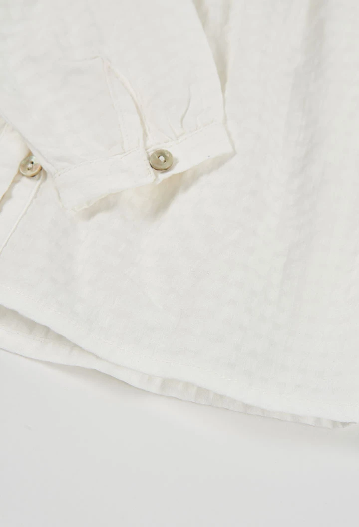 Chemise fille coton blanc