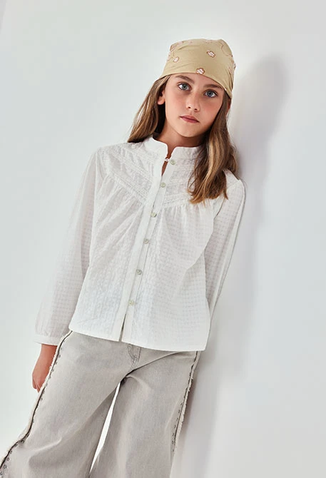 Camisa nena cotó blanc