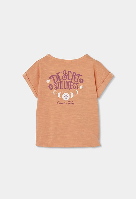 Camiseta niña algodón naranja