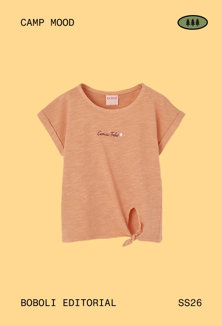 Maglietta bambina cotone arancione