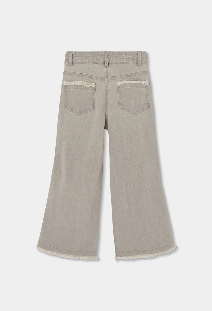 Pantaloni bambina denim grigio