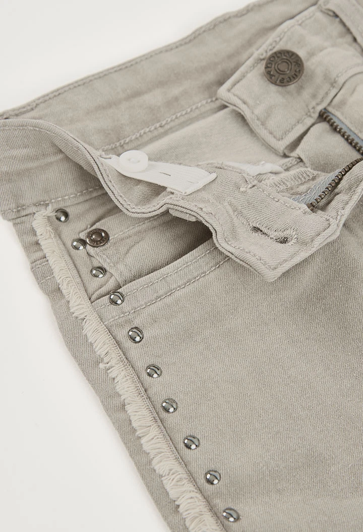 Pantaloni bambina denim grigio