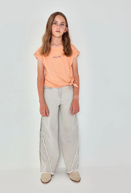 Girls? grey denim trousers