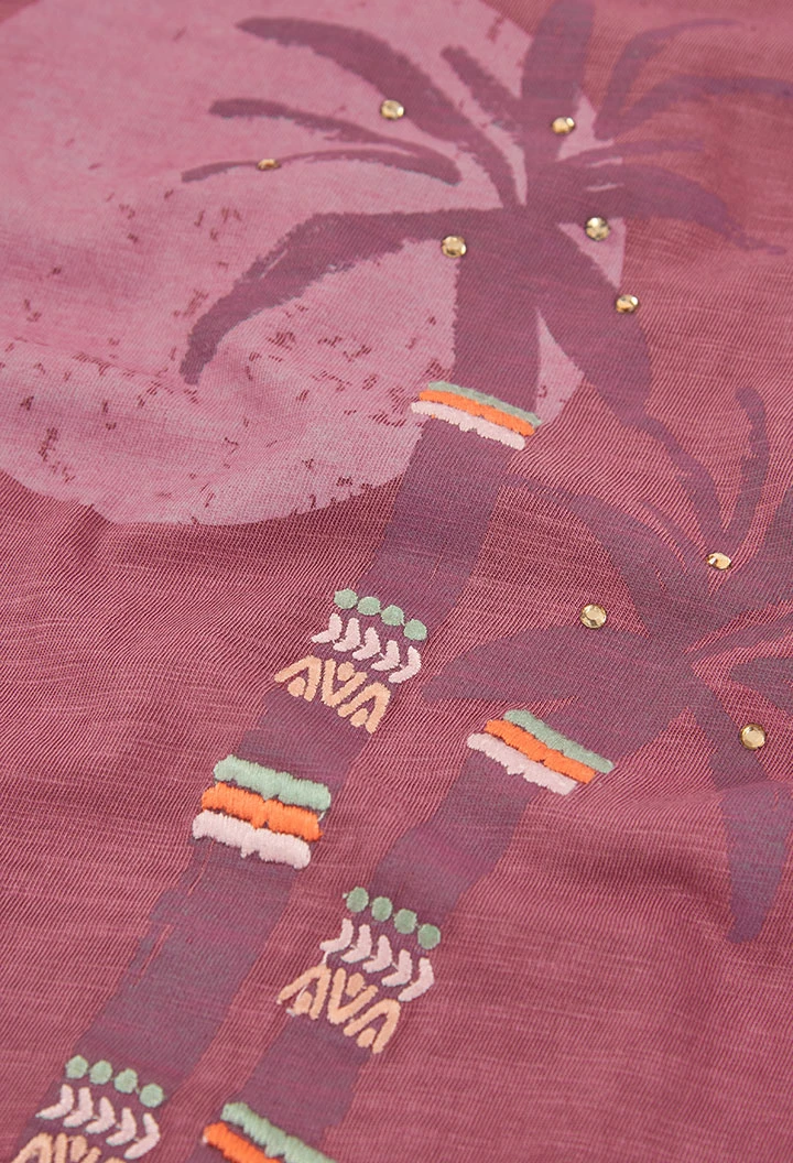 T-shirt fille coton lilas