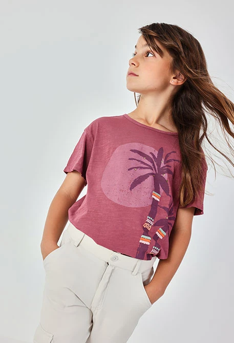 Maglietta bambina cotone lilla