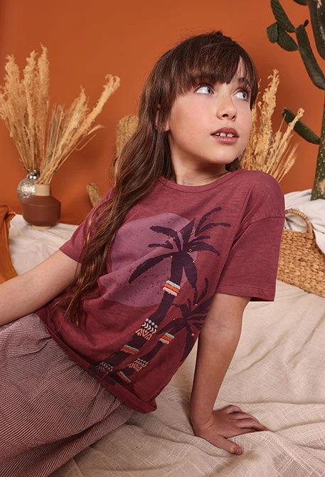 Camiseta niña algodón lila