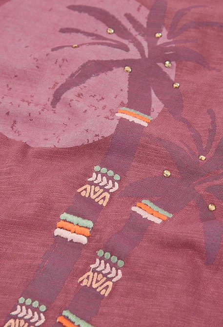 T-shirt fille coton lilas