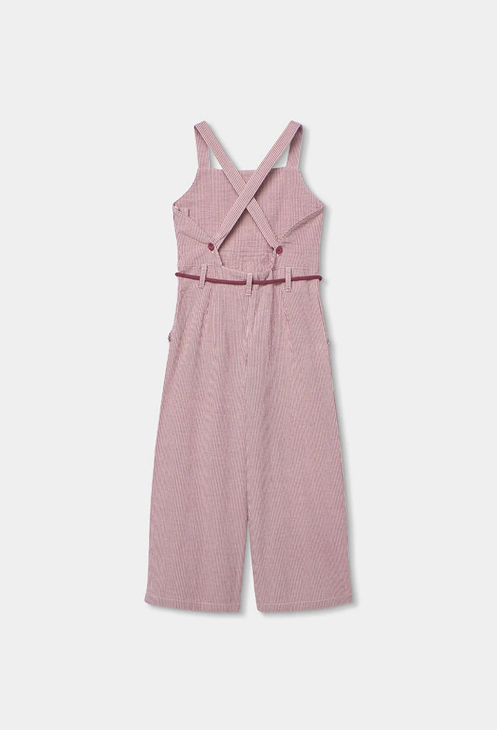 Gestreifter Overall in Rosa und Ecru