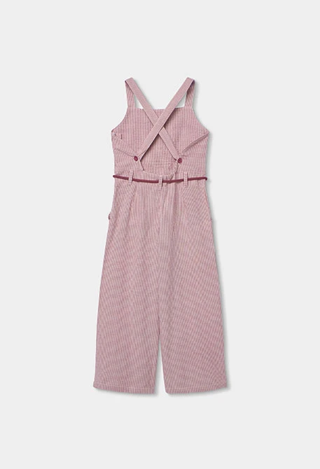 Gestreifter Overall in Rosa und Ecru