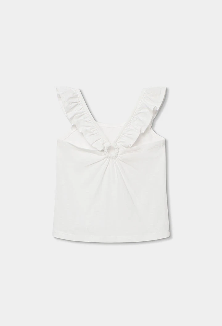 Girl?s white cotton T-shirt