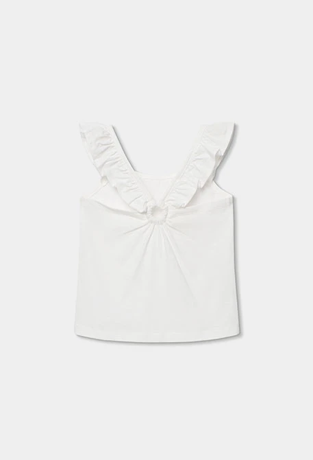 Camiseta niña algodón color blanco