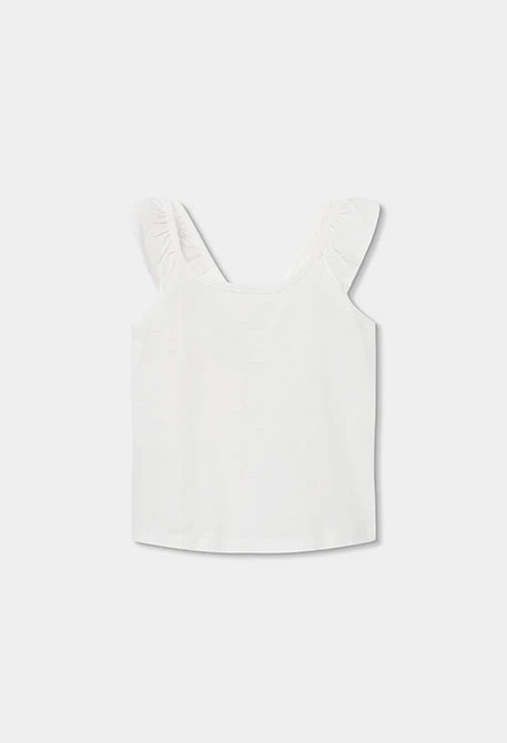 Camiseta niña algodón color blanco