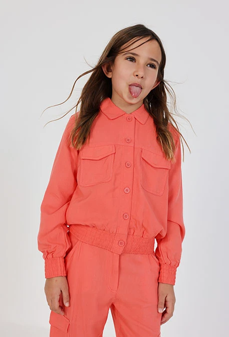 Viscose twill jacket for girl
