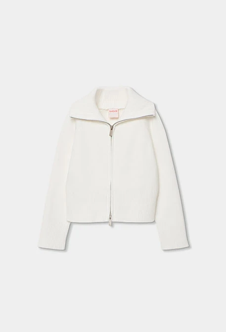 Giacca bambina maglia in bianco