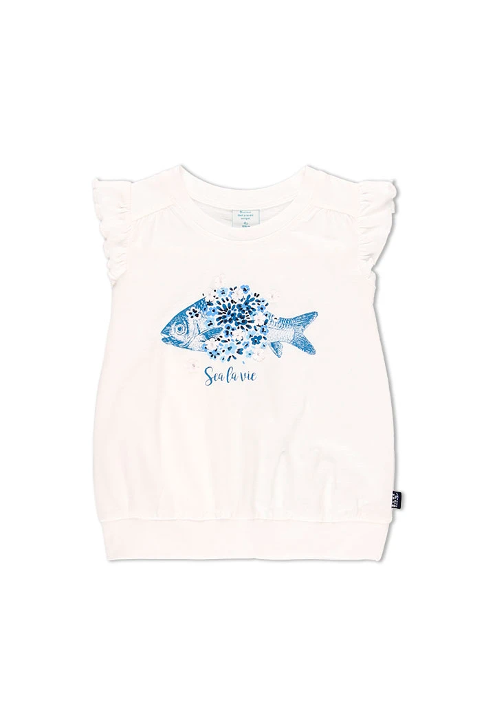 T-Shirt tricot flame "poisson" pour fille