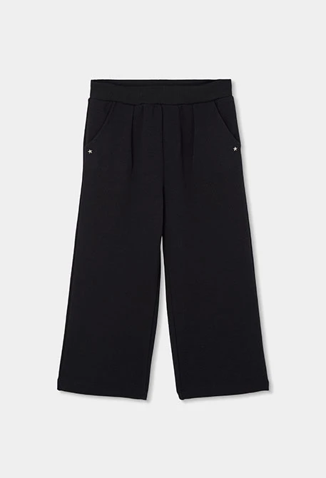 Pantalón punto niña negro con estrellas