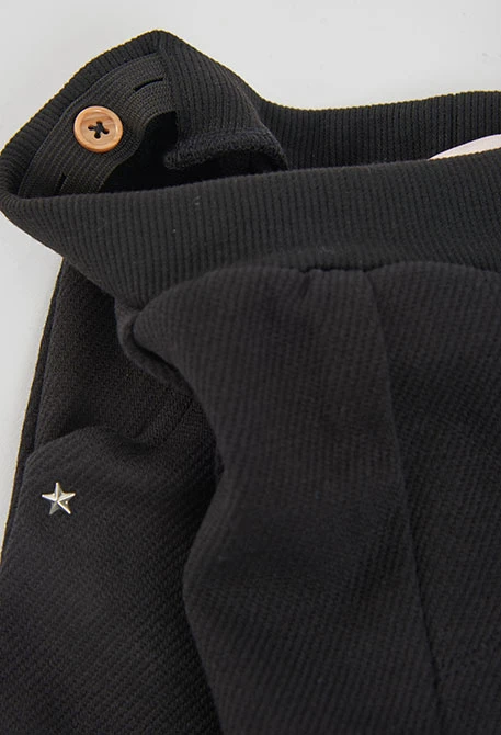 Schwarze Strick-Mädchenhose mit Sternen