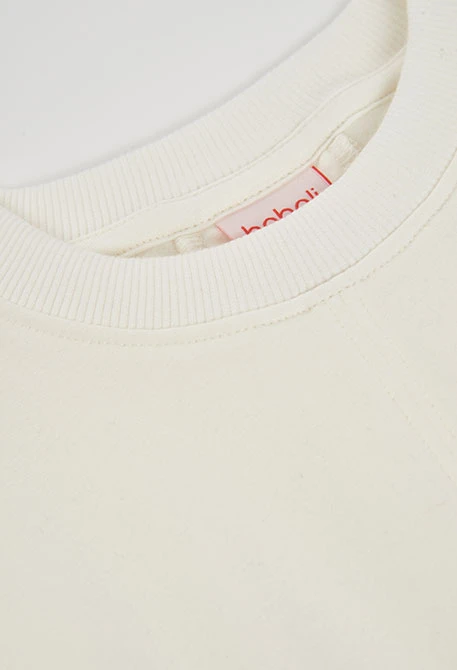 Sudadera felpa niña blanca con pliegues