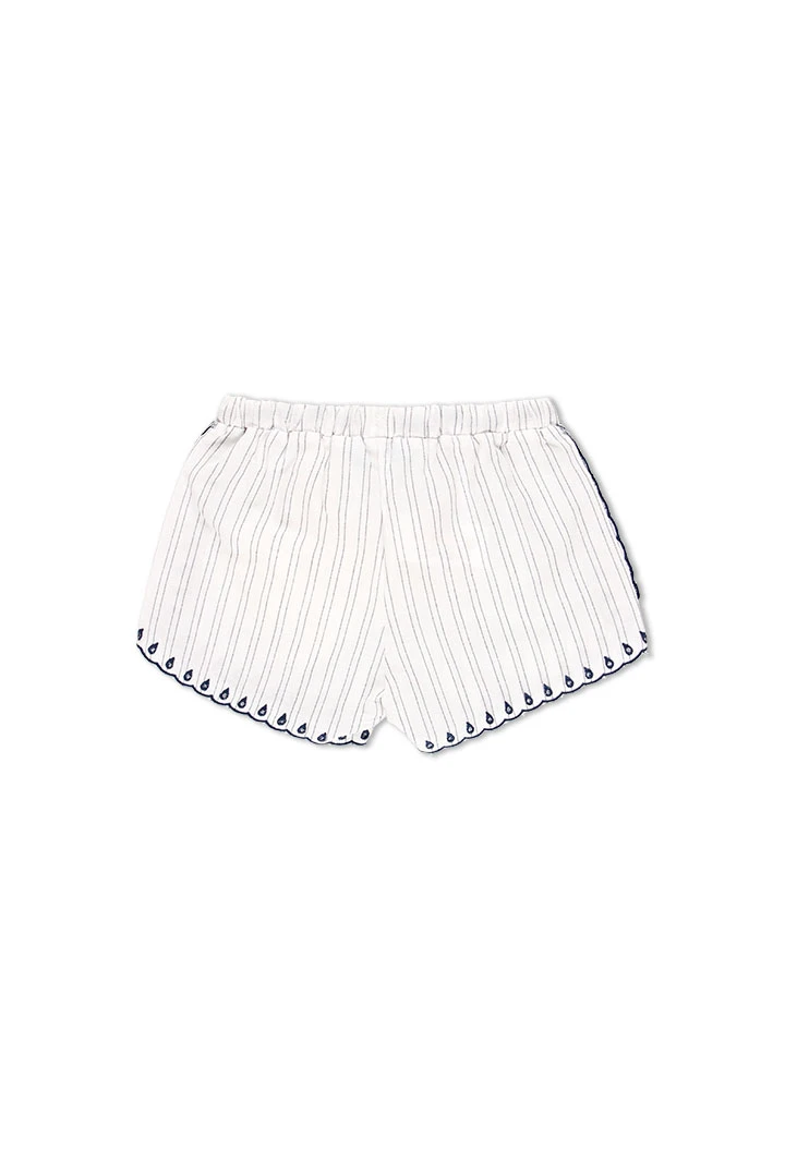 Short à rayures pour fille