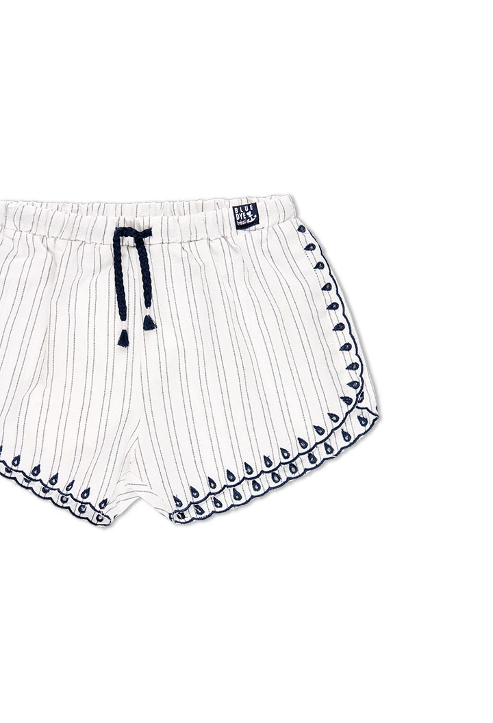 Short à rayures pour fille
