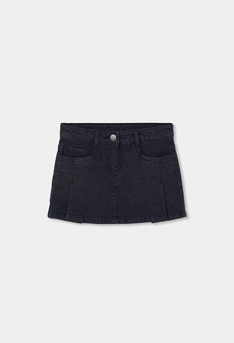 Falda denim negra con bolsillos