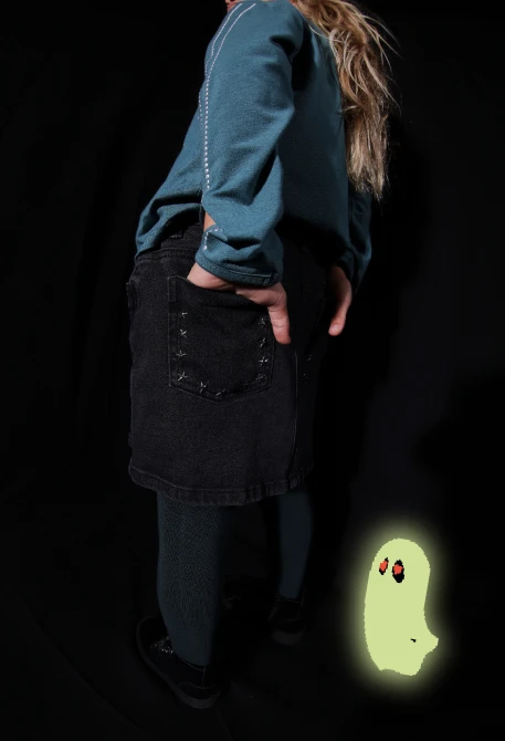 Jupe en denim noir avec poches