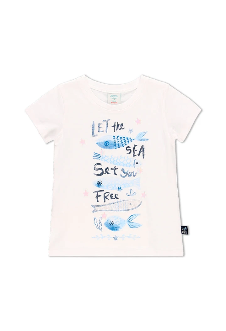T-Shirt tricot flame "poissons" pour fille
