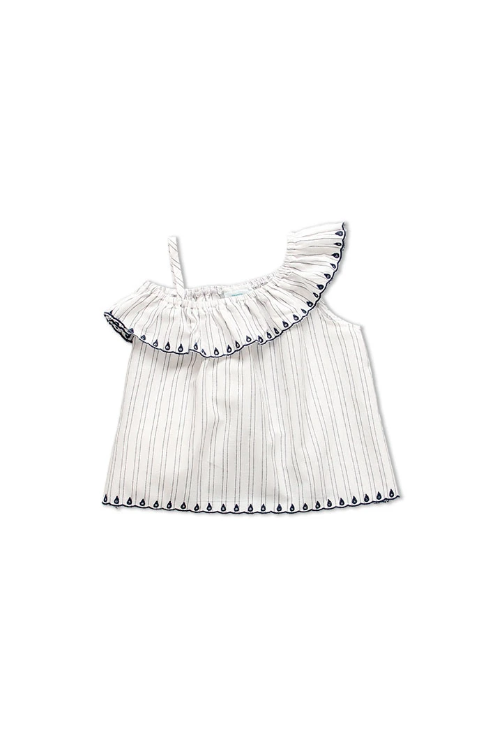 Blouse à rayures pour fille