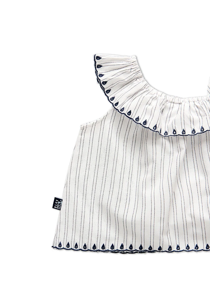 Blouse à rayures pour fille