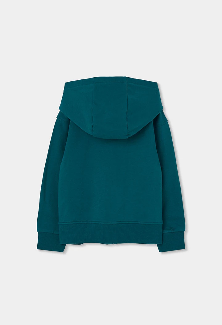 Chaqueta felpa niña verde con estrellas