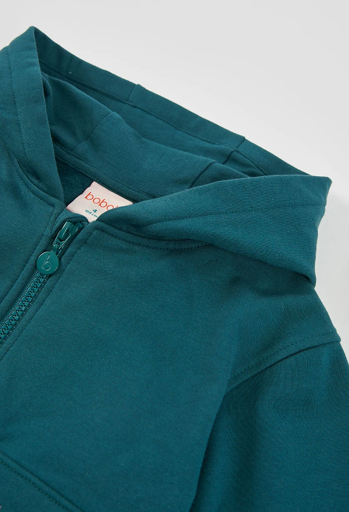 Chaqueta felpa niña verde con estrellas