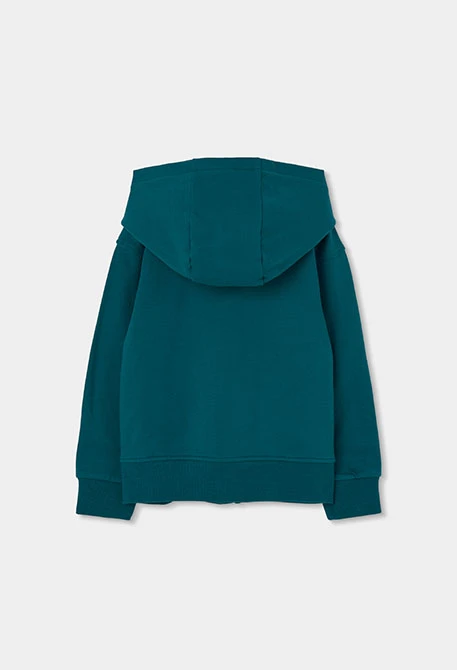 Chaqueta felpa niña verde con estrellas