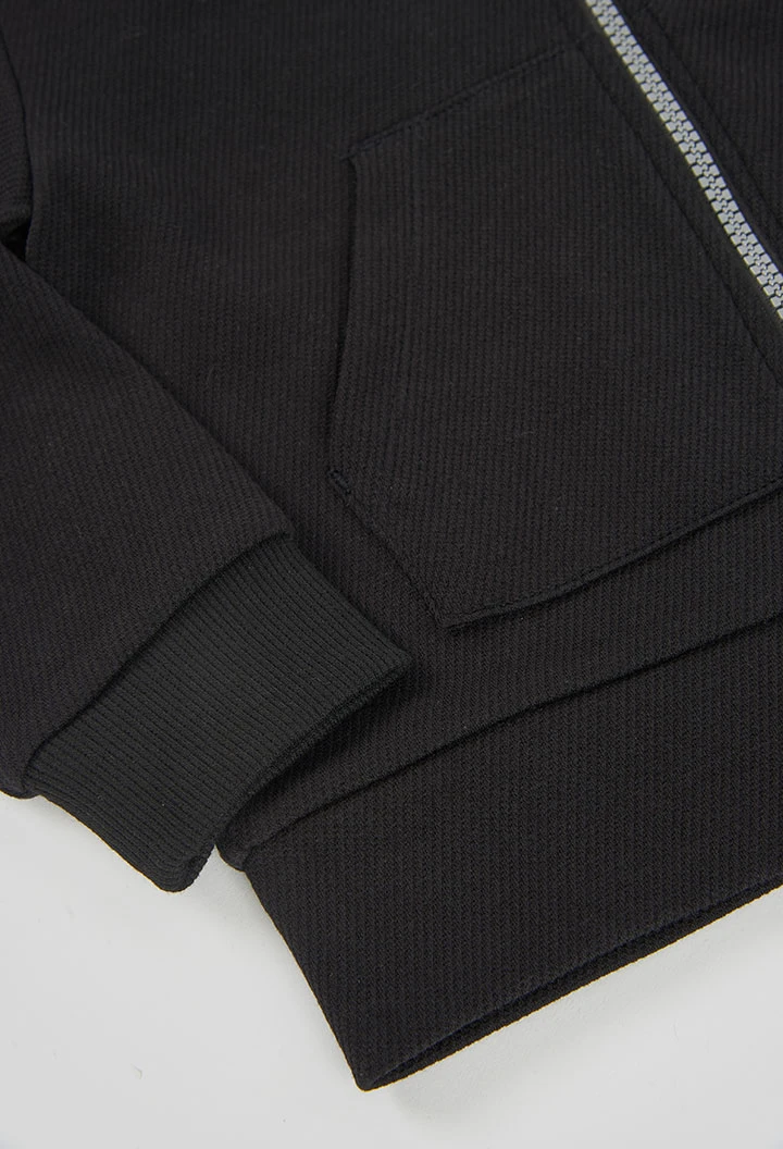 Chaqueta punto niña negra con capucha