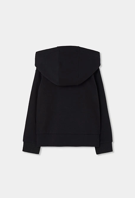 Chaqueta punto niña negra con capucha