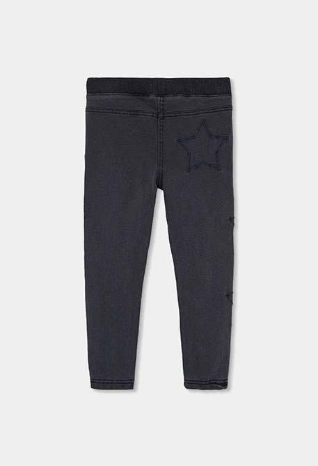 Calças denim menina preto com estrelas