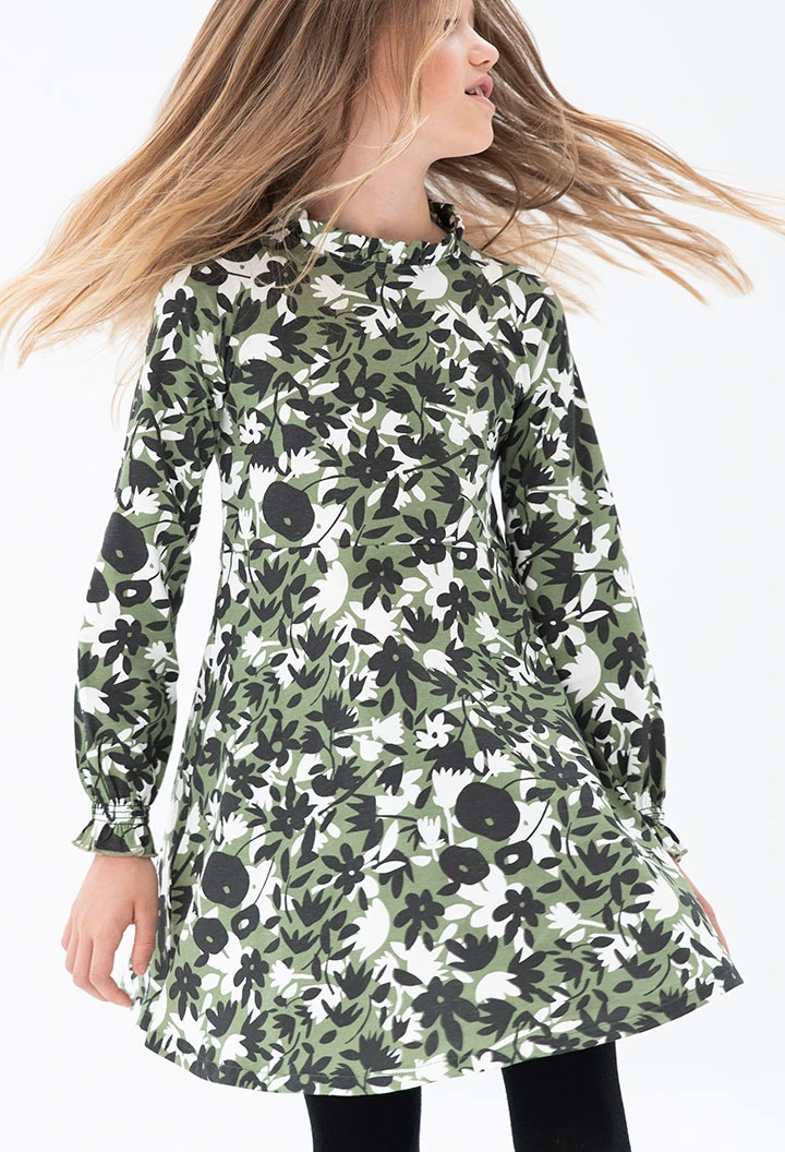 Vestido punto flores de niña