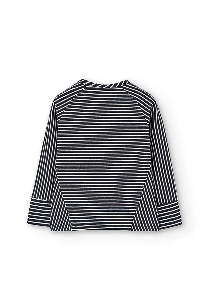 Stretch knit t-Shirt striped for girl