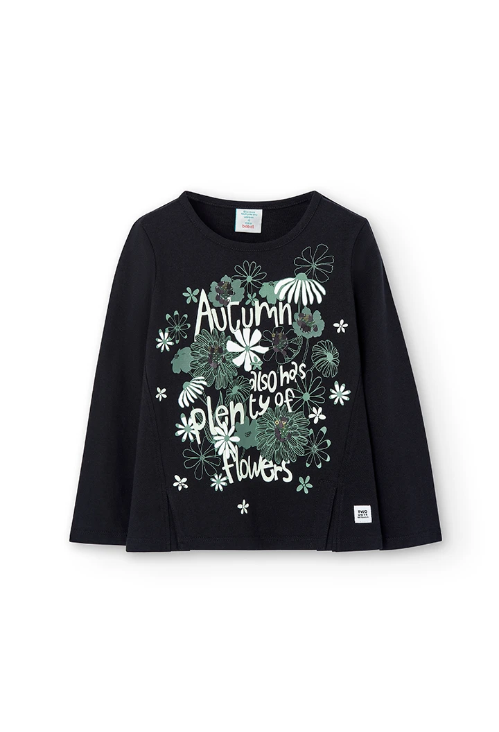 T-Shirt tricot manche longue pour fille